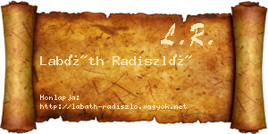 Labáth Radiszló névjegykártya